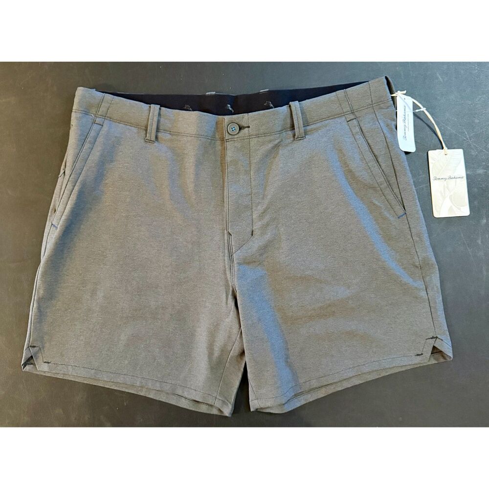 Tommy Bahamas On Par Shorts 6" Islandzone Men's 38 Coal NWT